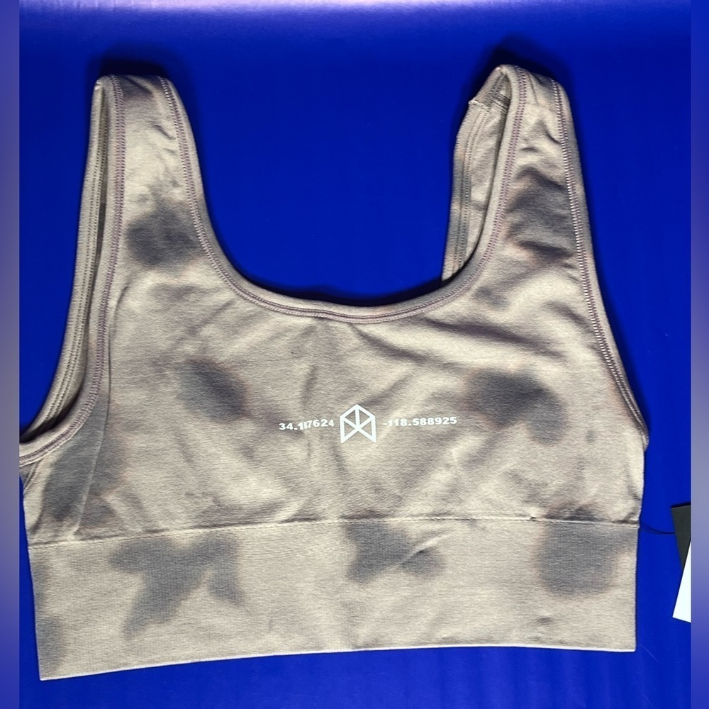 NWT Women’s XS RawGear Sports Bra Violet/Black Tie Die Sweat Wicking Fast Ship